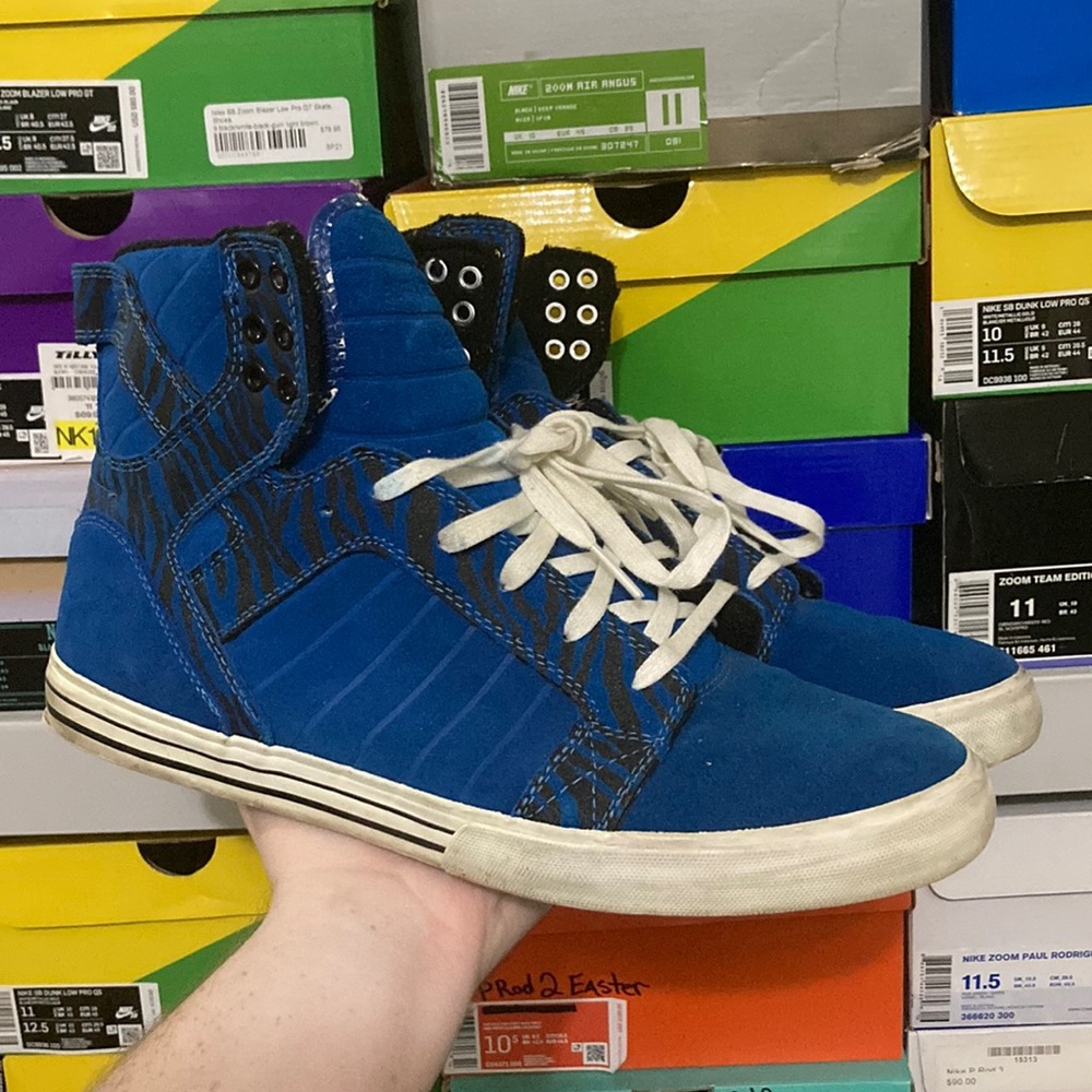 Supra Skytop Blue Zebra Print Size 11